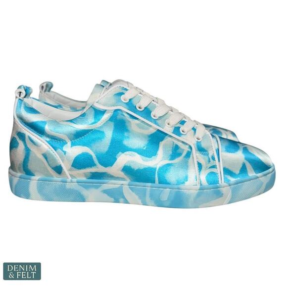 Christian‎ Louboutin Louis Junior Swirls Low Sneakers Blue White Men’s 46 NEW main image 6